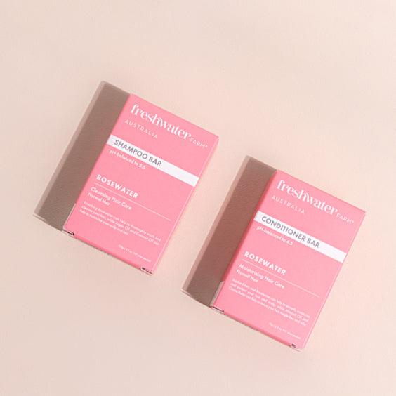 Natural Shampoo & Conditioner Bar | Moisturising | Rosewater | 100g+70g | 天然洗髮+護髮皂 | 滋潤 | 玫瑰水 | 100克+70克