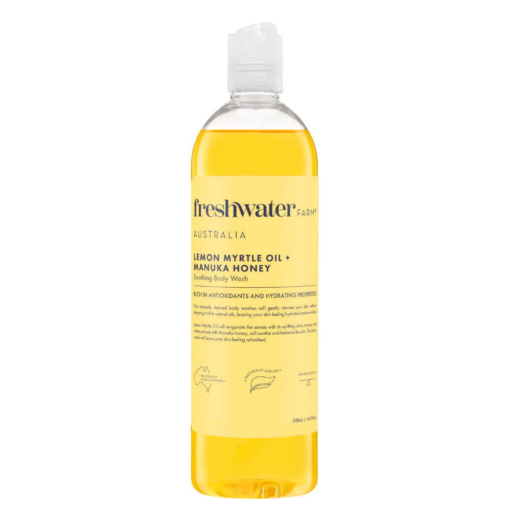 Natural Body Wash | Soothing | Lemon Myrtle Oil + Manuka Honey | 500ml | 天然沐浴露 | 舒緩 | 檸檬桃木精油 + 麥盧卡蜂蜜 | 500毫升