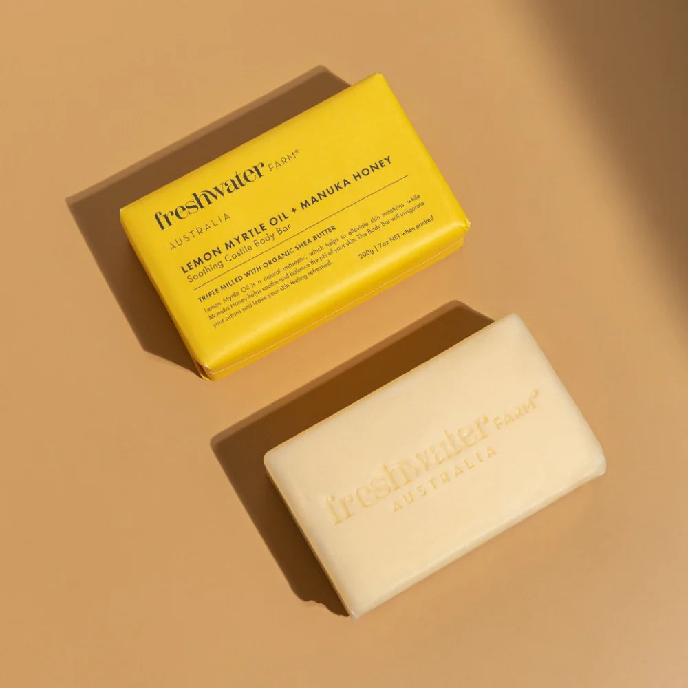 Natural Body Bar | Soothing | Lemon Myrtle Oil + Manuka Honey | 200g | 天然身體清潔皂 | 舒緩 | 檸檬桃木精油 + 麥盧卡蜂蜜 | 200克